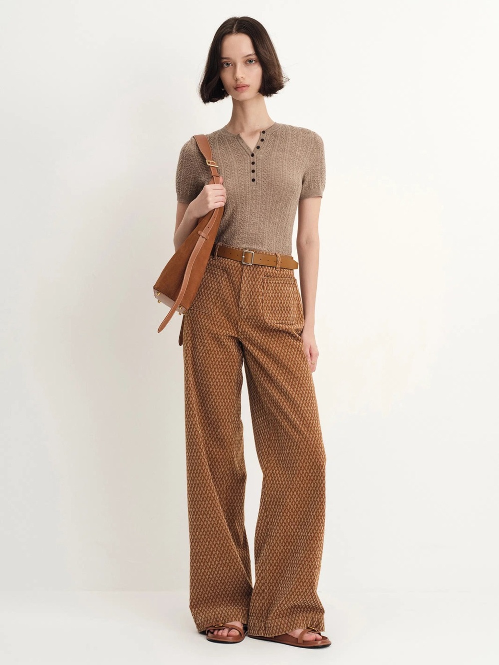 Fabrique Hilda Geometric Texture Baggy Jeans Size L
